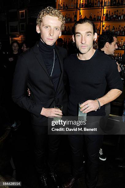 Edward Ashley and Joseph Mawle attend the London EDITION and NOWNESS dinner to celebrate ON COLLABORATION on October 14, 2013 in London, England.