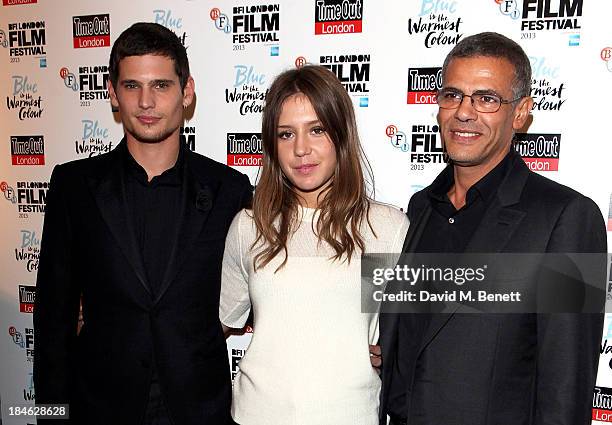 Abdellatif Kechiche, Adele Exarchopoulos and Jeremie Laheurte attend the Love Gala screening of "Blue Is The Warmest Colour", in association with...