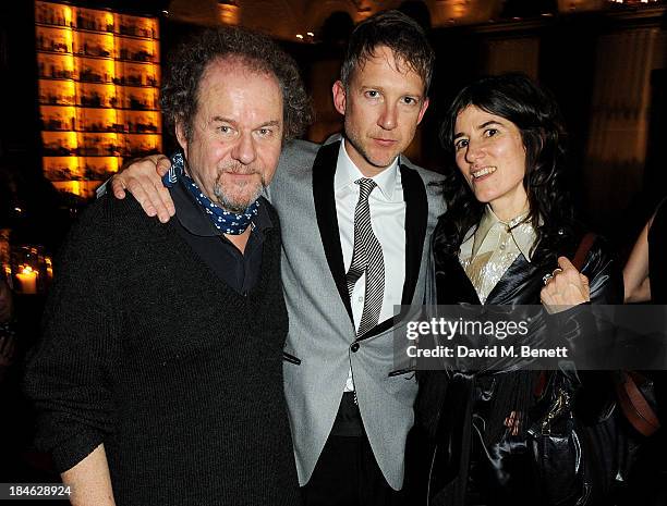 Mike Figgis, Jefferson Hack and Bella Freud attend the London EDITION and NOWNESS dinner to celebrate ON COLLABORATION on October 14, 2013 in London,...