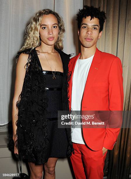 Phoebe Collings-James and Sean Frank attend the London EDITION and NOWNESS dinner to celebrate ON COLLABORATION on October 14, 2013 in London,...