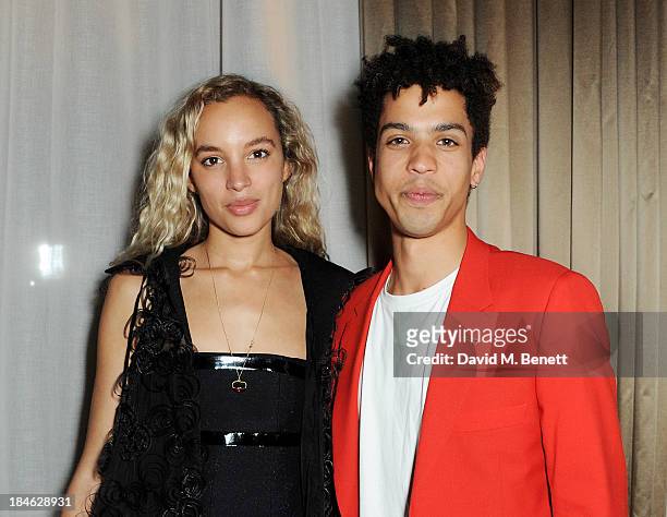 Phoebe Collings-James and Sean Frank attend the London EDITION and NOWNESS dinner to celebrate ON COLLABORATION on October 14, 2013 in London,...
