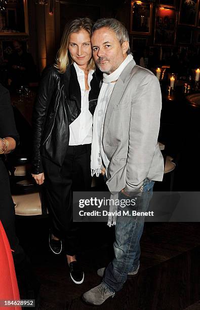 Elizabeth von Guttman and Nellee Hooper attend the London EDITION and NOWNESS dinner to celebrate ON COLLABORATION on October 14, 2013 in London,...