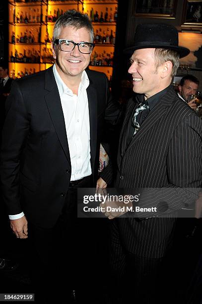 Jay Jopling and Paul Simonon attend the London EDITION and NOWNESS dinner to celebrate ON COLLABORATION on October 14, 2013 in London, England.