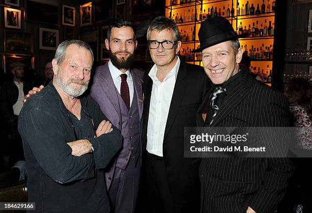 Terry Gilliam, Sandro Kopp, Jay Jopling and Paul Simonon attend the London EDITION and NOWNESS dinner to celebrate ON COLLABORATION on October 14,...