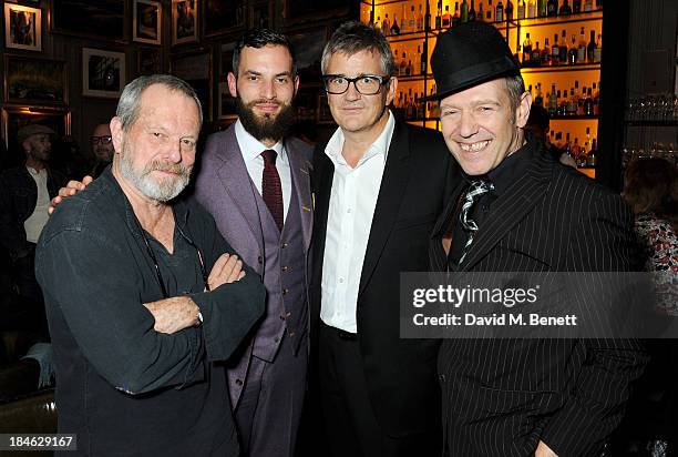 Terry Gilliam, Sandro Kopp, Jay Jopling and Paul Simonon attend the London EDITION and NOWNESS dinner to celebrate ON COLLABORATION on October 14,...