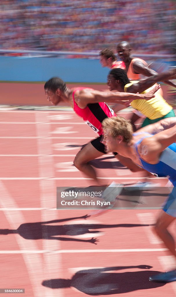 Racers on a track