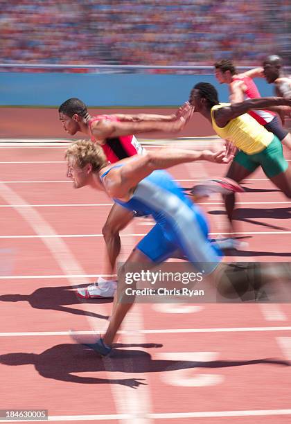 racers on a track - championship day five stock pictures, royalty-free photos & images