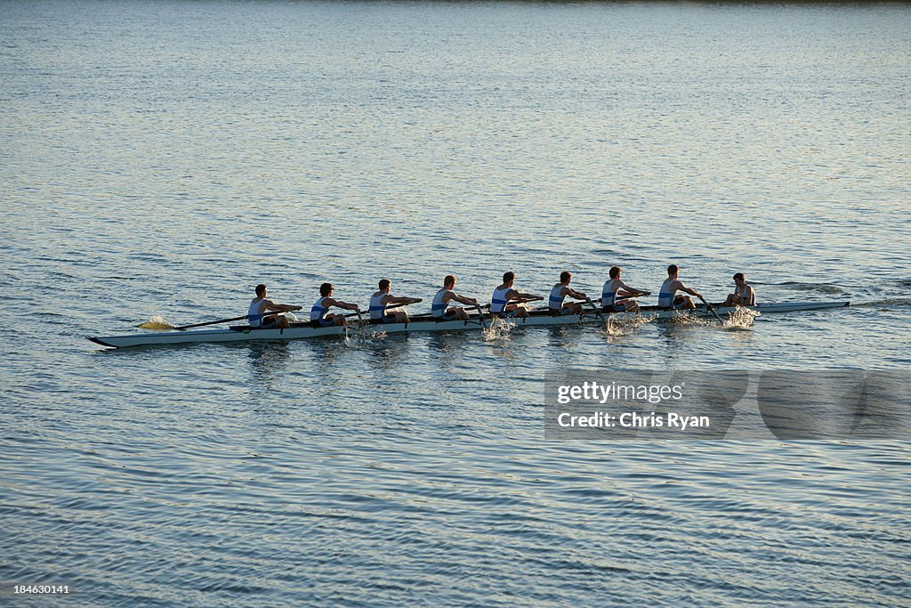 Crew Rowers Athletes Rowing A Crew Row Boat High-Res Stock Photo - Getty Images