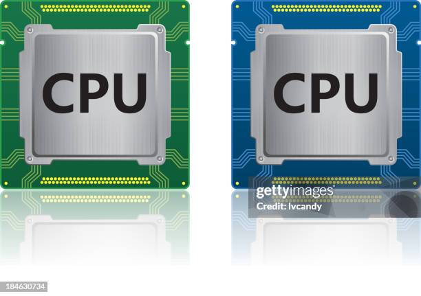 stockillustraties, clipart, cartoons en iconen met cpu - amd gpu