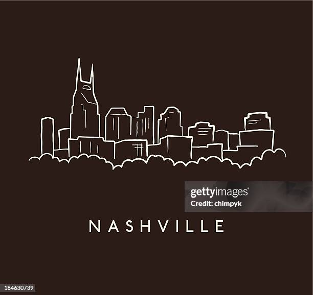 ilustrações, clipart, desenhos animados e ícones de horizonte de nashville rascunho - financial district