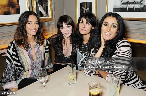 Guest, Annabelle Neilson, Juliette Larthe and Serena Rees attend the London EDITION and NOWNESS dinner to celebrate ON COLLABORATION on October 14,...
