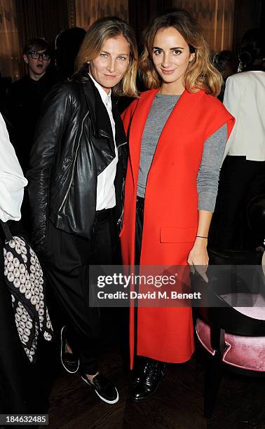 Elizabeth von Guttman and guest attend the London EDITION and NOWNESS dinner to celebrate ON COLLABORATION on October 14, 2013 in London, England.