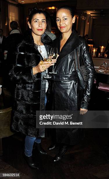 Mya Turnbull and guest attend the London EDITION and NOWNESS dinner to celebrate ON COLLABORATION on October 14, 2013 in London, England.