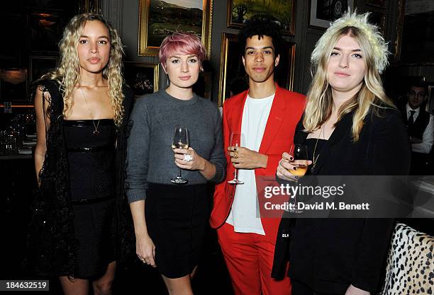 Phoebe Collings-James and Sean Frank attend the London EDITION and NOWNESS dinner to celebrate ON COLLABORATION on October 14, 2013 in London,...