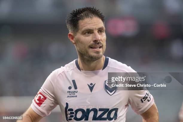 Bruno Fornaroli of the Victory walks to thank supporters after the A-League Men round seven match between Western Sydney and Melbourne Victory at...