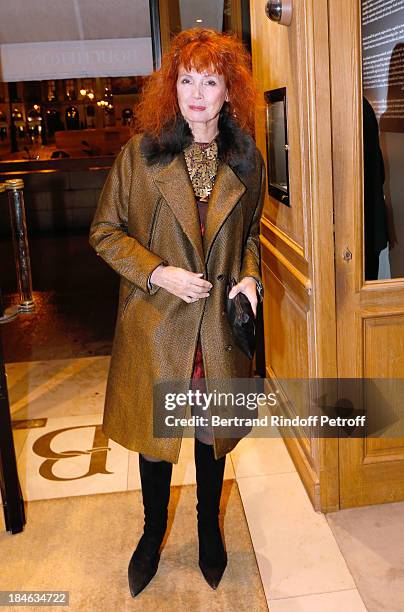 Actress Sabine Azema attends Boucheron Hosts Hiroshi Sugimoto Exhibition Celebration at Place Vendome Boucheron shop on October 14, 2013 in Paris,...