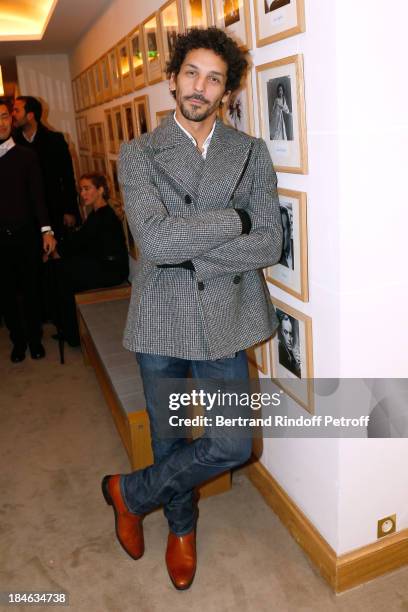 Actor Tomer Sisley attends Boucheron Hosts Hiroshi Sugimoto Exhibition Celebration at Place Vendome Boucheron shop on October 14, 2013 in Paris,...