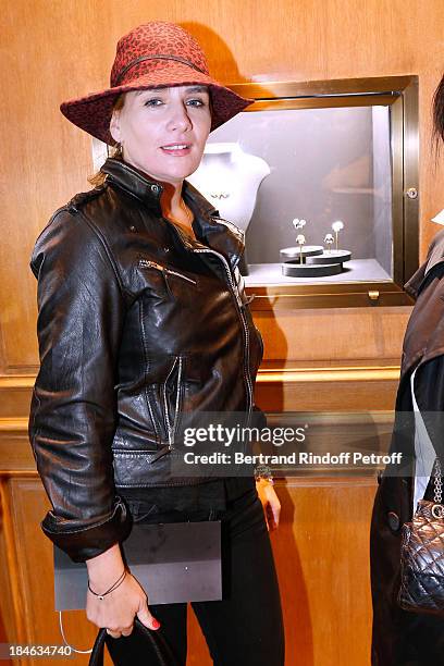 Singer Marie-Amelie Seigner attends Boucheron Hosts Hiroshi Sugimoto Exhibition Celebration at Place Vendome Boucheron shop on October 14, 2013 in...