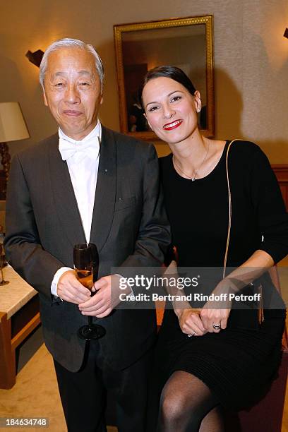 Artist Hiroshi Sugimoto and Creative Director of Boucheron Claire Choisne attend Boucheron Hosts Hiroshi Sugimoto Exhibition Celebration at Place...