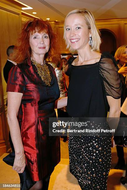 Actress Sabine Azema and Marie de Foucaud attend Boucheron Hosts Hiroshi Sugimoto Exhibition Celebration at Place Vendome Boucheron shop on October...