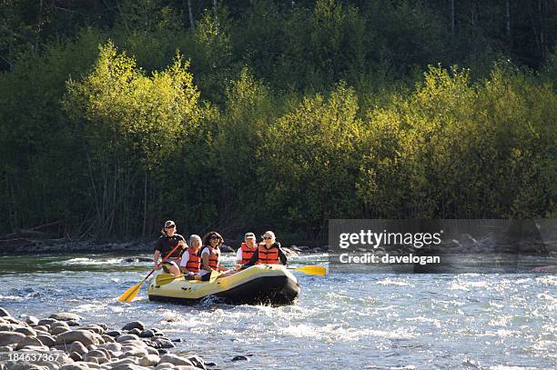 rafing on the beautiful elwha river - rafting stock pictures, royalty-free photos & images