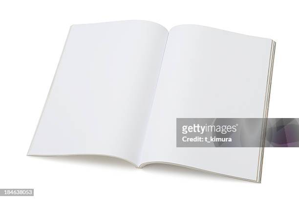 pagina vuota di rivista - blank magazine ad foto e immagini stock