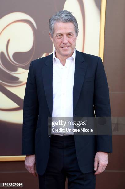 Hugh Grant attends Los Angeles Premiere Of Warner Bros. "Wonka" at Regency Village Theatre on December 10, 2023 in Los Angeles, California.