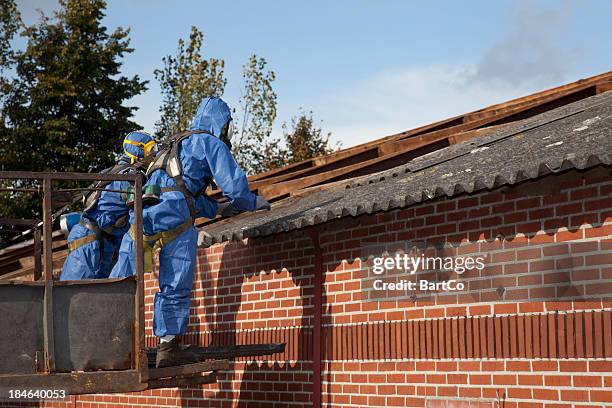 asbestos removal - asbestos stock pictures, royalty-free photos & images