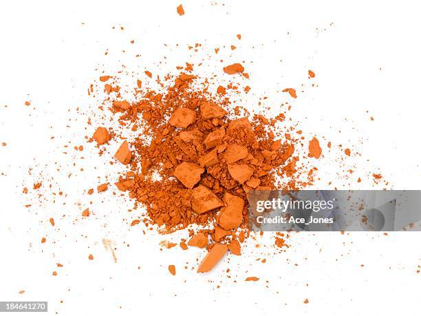 broken orange make-up - orange powder stock pictures, royalty-free photos & images