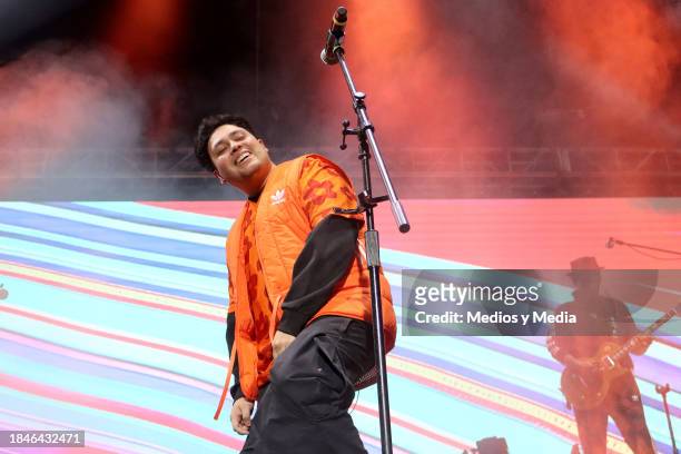 Marco Mares performs on stage during a concert at Auditorio BlackBerry on December 10, 2023 in Mexico City, Mexico.