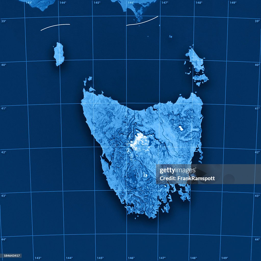 Tasmania Topographic Mapa