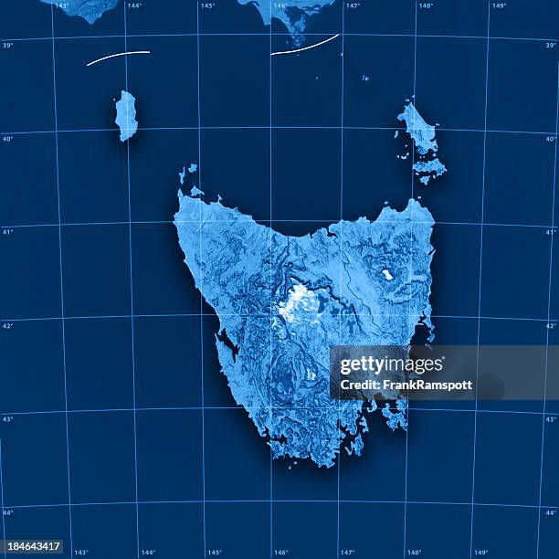 tasmania topographic mapa - tasmania fotografías e imágenes de stock