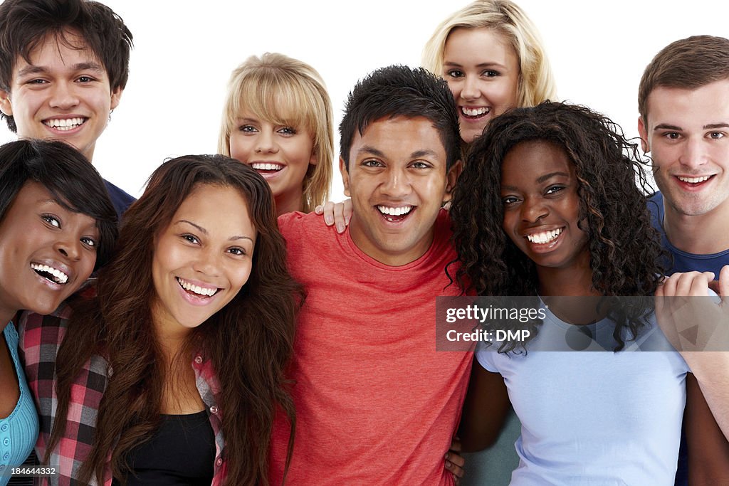 Diverse Group of Teenagers - Isolated