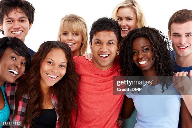 diverse group of teenagers - isolated - teenagers only stock pictures, royalty-free photos & images