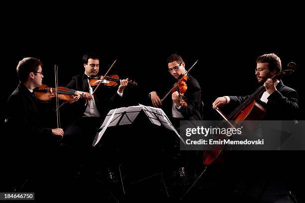 string quartet - musical quartet stock pictures, royalty-free photos & images