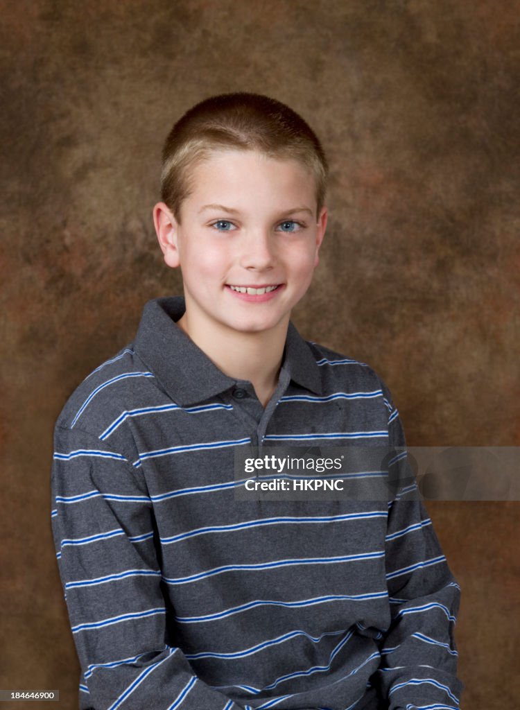 Young Boy School / Yearbook Studio Portrait Age 10