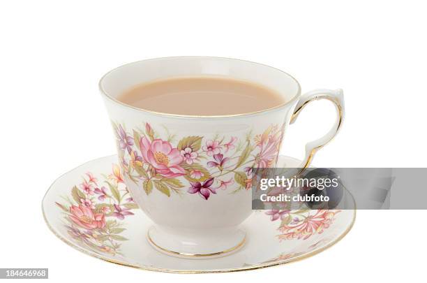 cup of tea. - period cup stockfoto's en -beelden