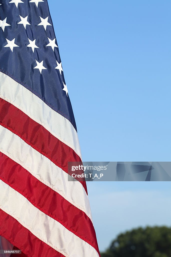 アメリカ国旗のコピースペース付き