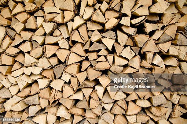 stacked logs - brandhout stockfoto's en -beelden