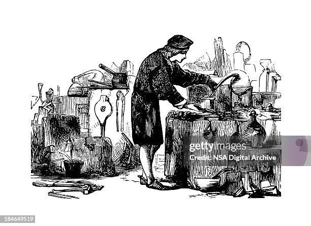 young chemist in a laboratory | antique scientific illustrations - canada stock illustrations