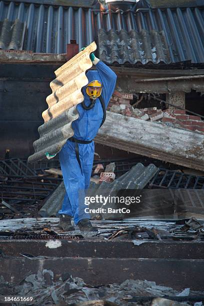 asbestos removal - asbestos stock pictures, royalty-free photos & images