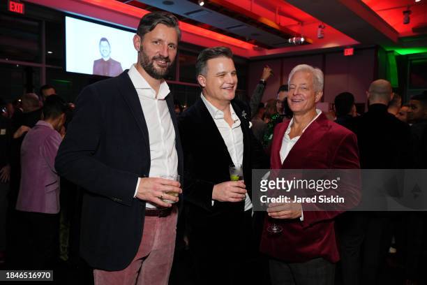 Mik Silly, Jonathan Collard and Ross Moodey attend The Toys Party NYC 2023 at Pier 60 on December 10, 2023 in New York City.