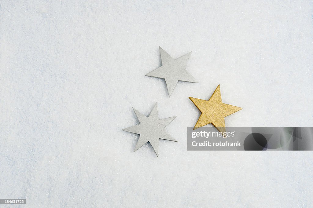 Weihnachten Sterne auf Schnee