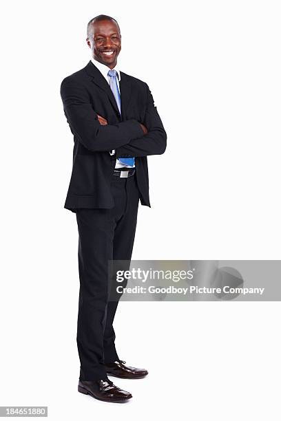 african american executive smiling - businessman in black suit stock pictures, royalty-free photos & images