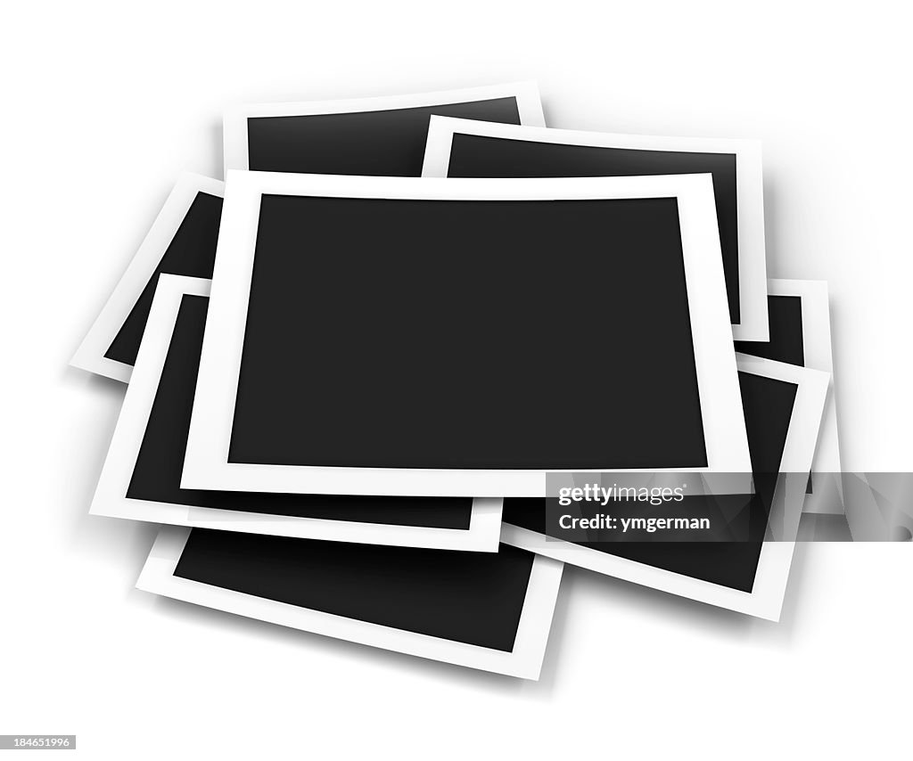 Stack of blank picture frames, 3d render