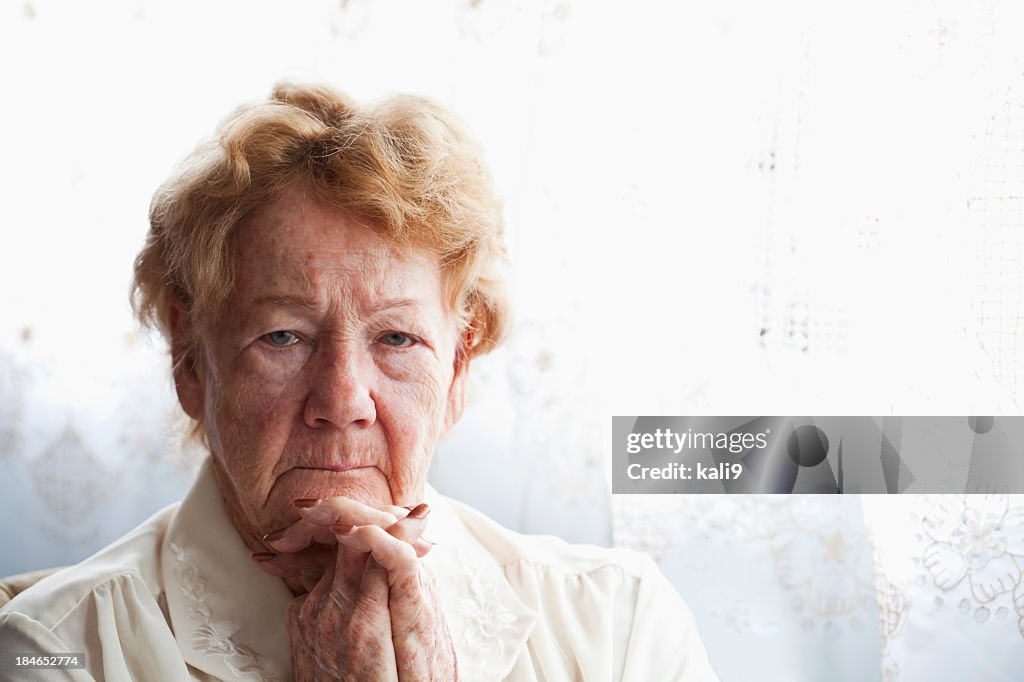 Face of senior woman