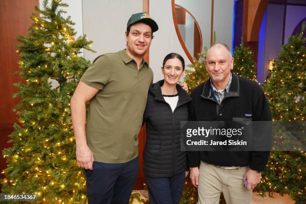 Steven Ballinger, Marissa Ballinger and Jim Gerbig attend The Toys Party NYC 2023 at Pier 60 on December 10, 2023 in New York City.