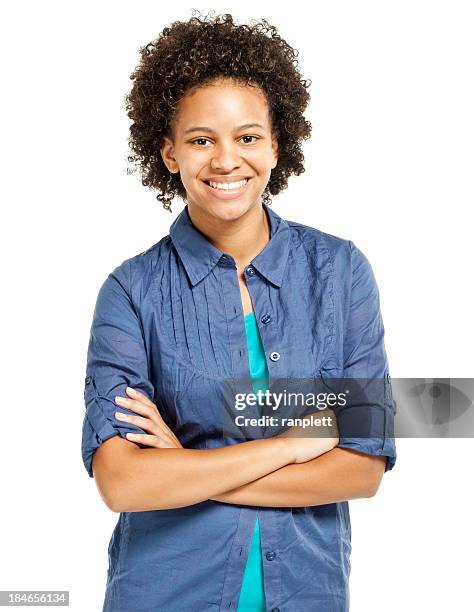 confident young teenager - isolated - girls on white background stock pictures, royalty-free photos & images