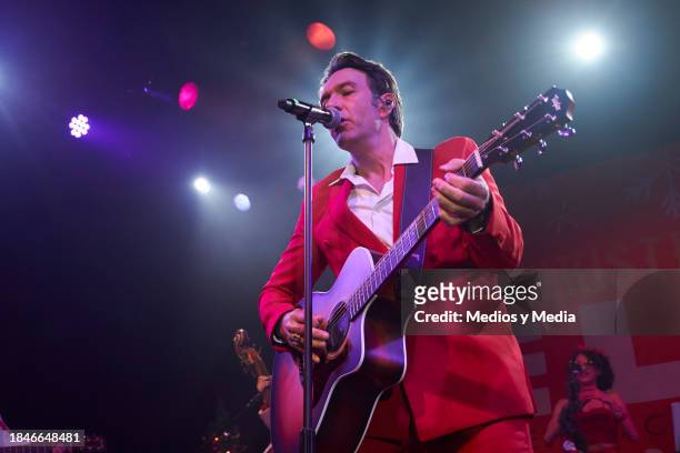 Singer Leonardo de Lozanne performs during the Show `A Christmas Day With Elvis´ at Lunario on December 10, 2023 in Mexico City, Mexico.