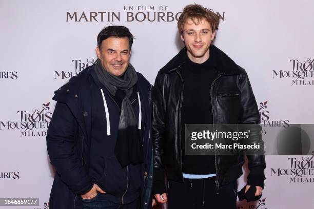 Director Francois Ozon and a guest attend the "Les Trois Mousquetaires : Milady" The Three Musketeers: Milady Premiere at Cinema Le Grand Rex on...